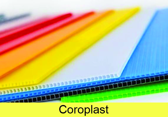 Tenemos a la venta láminas de Coroplast de diversos colores y espesores.